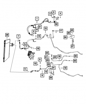 Трубка кондиционера компрессор-осушитель Dodge Grand Caravan 11-20