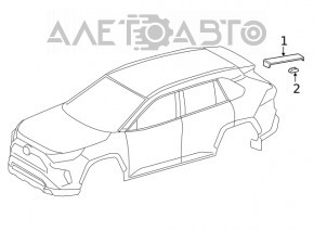 Накладка крыши задняя правая Toyota Rav4 19-24
