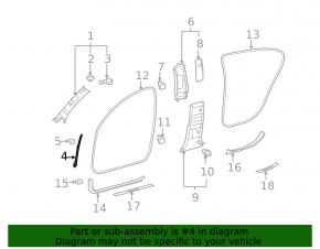 Накладка передней стойки средняя левая Lexus GS300 GS350 GS430 GS450h 06-11 черная