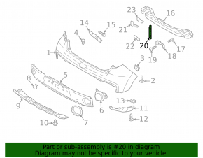 Suport bara spate pe amplificator, stânga sus, Kia Soul 17-19