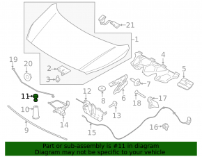 Отбойник капота левый Ford Focus mk3 12-18