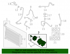 Компрессор кондиционера Ford Ecosport 18-21 1.0T