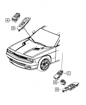 Управление стеклоподъемником передним левым Dodge Challenger 09-14 дорест