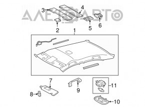 Обшивка потолка Toyota Camry v40 07-09 серая, под люк