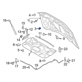 Отбойник капота правый Ford Escape MK3 13-19 на капоте