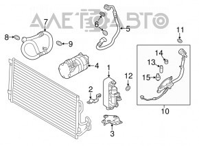 Răcitor sistem de aer condiționat cu uscător BMW F30 17-18 B46, cu tub
