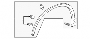 Ornament aripă dreapta față pentru Honda Passport 19-25 fără HPD