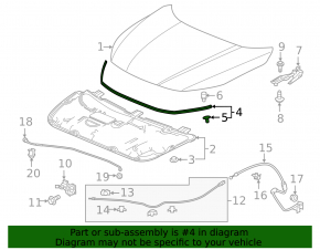 Уплотнитель капота Honda Insight 19-22