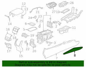 Trim consola centrală lateral stânga Honda Accord 18-22 sus, gri