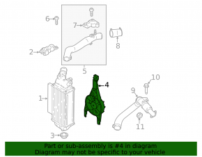 Difuzorul intercoolerului asamblat pentru Ford Ecosport 18-21 1.0T