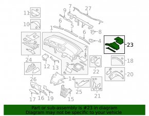 Накладка торпеды нижняя ноги пассажира Subaru b9 Tribeca