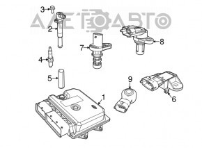 Блок ECU компьютер двигателя Fiat 500 12-13