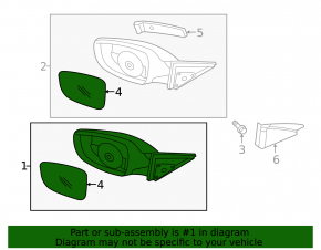 Зеркало боковое правое в сборе Hyundai Veloster 12-13