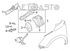 Кронштейн лонжерона правый Subaru Forester 19-24 SK