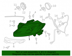 Far față stânga cu halogen pentru Mazda CX-9 13-15