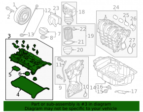 Крышка клапанная Hyundai Sonata 20-26 2.5