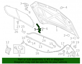 Петля капота левая VW Passat b7 12-15 USA