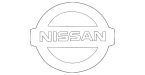 Эмблема передняя решетки радиатора Nissan Rogue 17-18 квадратная, под радар