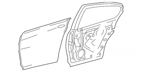 Ușa goală din spate dreapta pentru Lexus GS300 GS350 GS430 GS450h 06-11, neagră