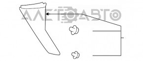 Накладка спойлера двери багажника левая Subaru Impreza 5d 17-23