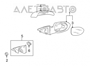 Зеркало боковое левое в сборе Mazda6 09-13 7 пинов, BSM, бардовое