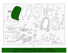 Водительское сидение Chevrolet Bolt 17- с airbag, кожа темно-серая, механич, подогрев, тоопляк под химч