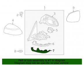 Крышка бокового зеркала левая BMW X5 F15 14-18 нижняя