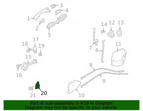 Петля двери нижняя задняя левая Mitsubishi Outlander 22-26