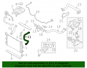 Патрубок охлаждения левый Ford Focus mk3 11-18 1.0T
