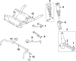 Amortizor pneumatic față stânga pentru Land Rover Range Rover 18-21, 5.0
