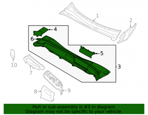 Grilă ștergătoare de parbriz din plastic pentru Volvo XC90 25-26 tip 2