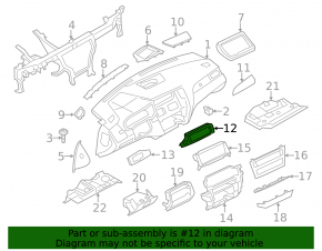 Накладка передней панели центральная BMW X3 F25 15-17 черный глянец с хром