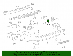 Inel de montare senzor parcare bara spate Lexus GX460 10-13 negru 202