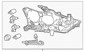 Far dreapta față Nissan Maxima A36 16-18 complet asamblat cu lumini LED și suport