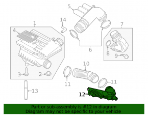 Воздухоприемник VW Jetta 11-16 USA 1.4T hybrid