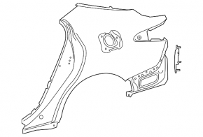 Aripă spate dreapta Toyota Camry v70 18-24 fără BSM