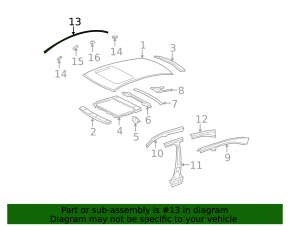 Накладка крыши левая Lexus LS460 LS600h 07-12 хром, крашена