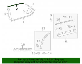 Молдинг двери верхний задний правый Lexus RX350L RX450hL 18-22 long