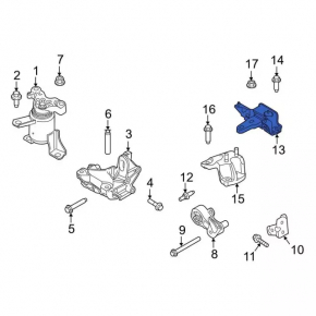 Подушка кпп левая Ford Fiesta 11-19 1.6