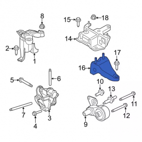 Подушка кпп левая Ford Fiesta 11-19 1.6
