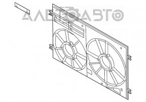 Диффузор кожух радиатора в сборе VW Passat b8 16-19 USA 1.8T, 3.6T