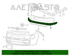 Губа переднего бампера Fiat 500L 14-17 Lounge