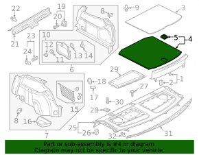 Пол багажника Audi A3 8V 15-20 4d, awd жесткий