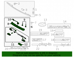 Планка подсветки номера двери багажника Hyundai Santa FE 19-19