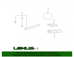 Эмблема надпись Lexus двери багажника Lexus RX300 98-03