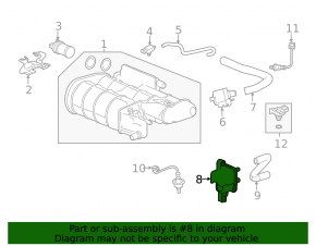 Клапан продувки паров топлива Honda Accord 13-17 2.4