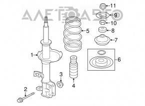 Пружина передняя правая Nissan Versa 12-19