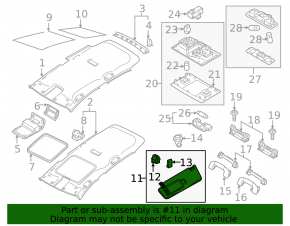 Козырек правый VW Golf 15-21 серый без крючка