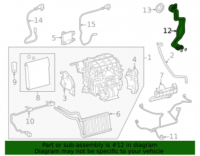 Conductă de încălzire-condensator pentru aer condiționat Toyota Prius 50 Prime 17-25 către radiator, cu senzori