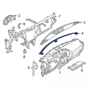 Накладка колени водителя Ford Bronco Sport 21-26 черная